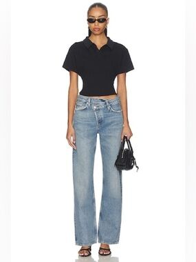 Agolde Criss Cross Arc Jeans High Rise Conclusion Wash Size 26